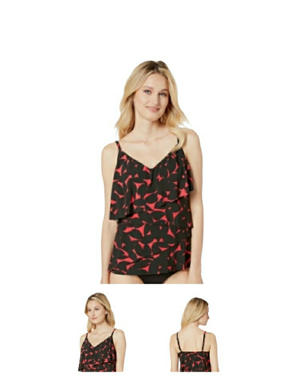 Magicsuit Women's Black Petal Pusher Chloe Tankini Top- 12